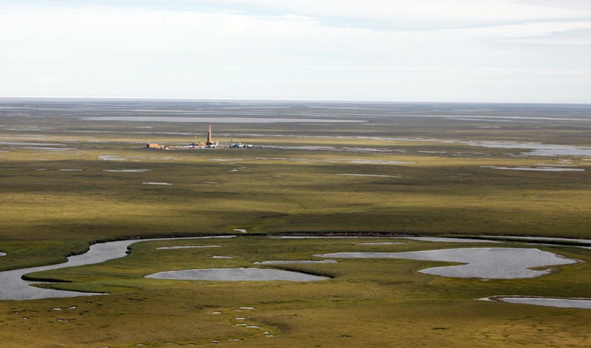 A structure on the site of ConocoPhillips's proposed Willow project, on Alaska's North Slope