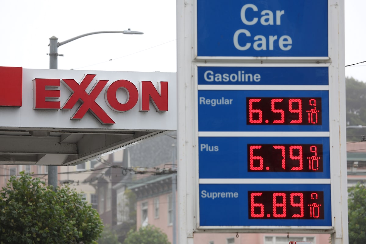 An Exxon gas station in San Francisco, California
