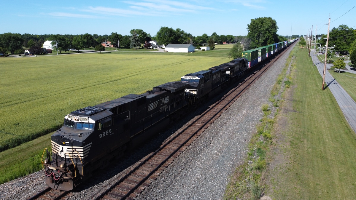 A Norfolk Southern train in Wauseon, Ohio