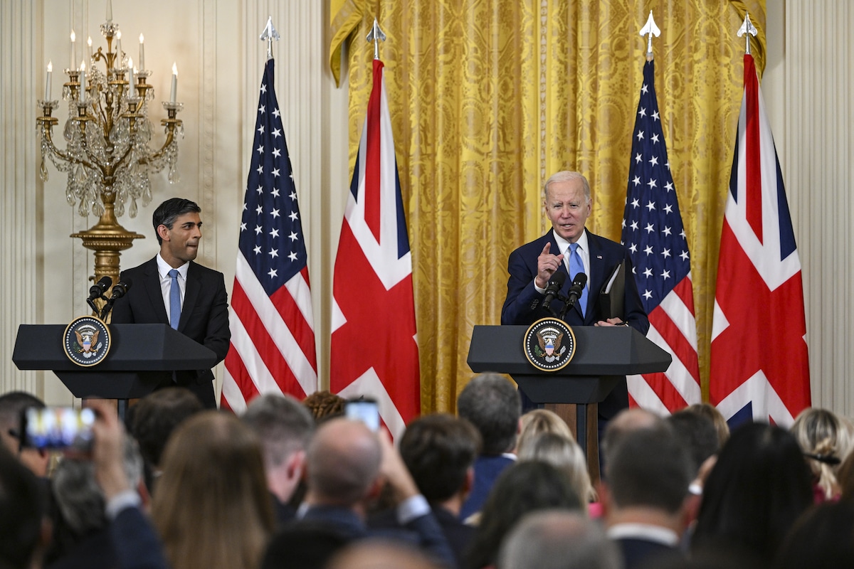 U.S. President Joe Biden and UK Prime Minister Rishi Sunak hold a joint press conference at the White House