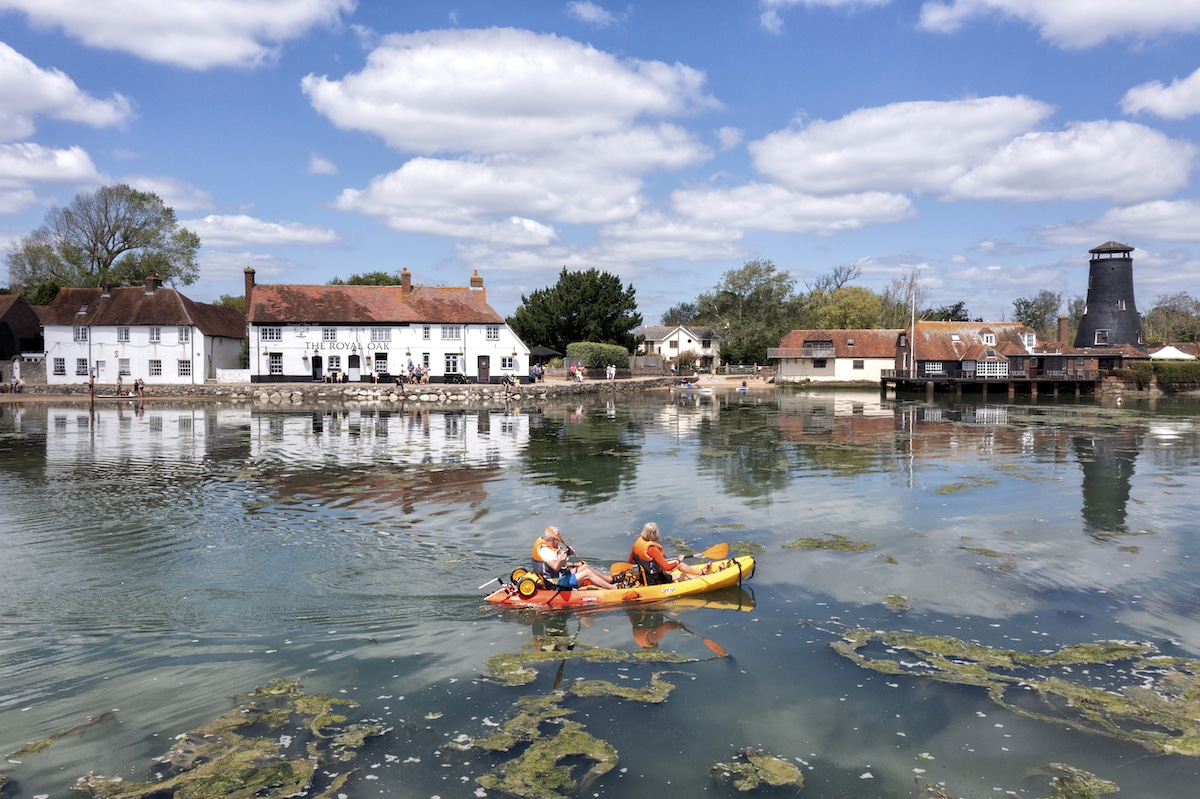 Canoeists paddle on Langstone Harbour in Hampshire, England, a focus of the water quality study