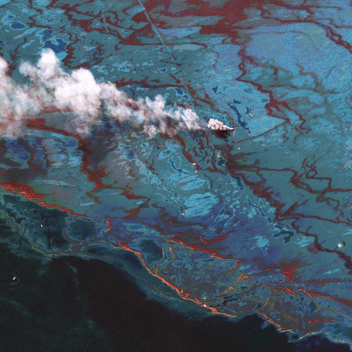 Satellite image of the Gulf of Mexico after BP's oil spill disaster in 2010