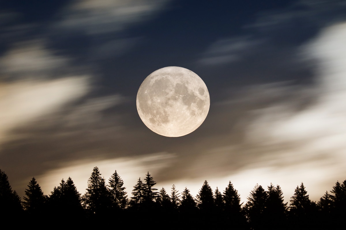 A supermoon above the Jura Mountains in France in 2022