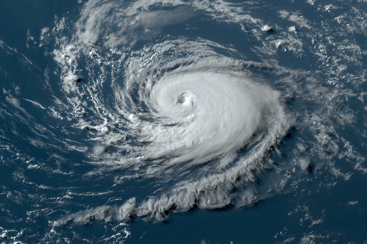 A GOES East visible satellite image of Hurricane Don, the first hurricane of the 2023 Atlantic hurricane season