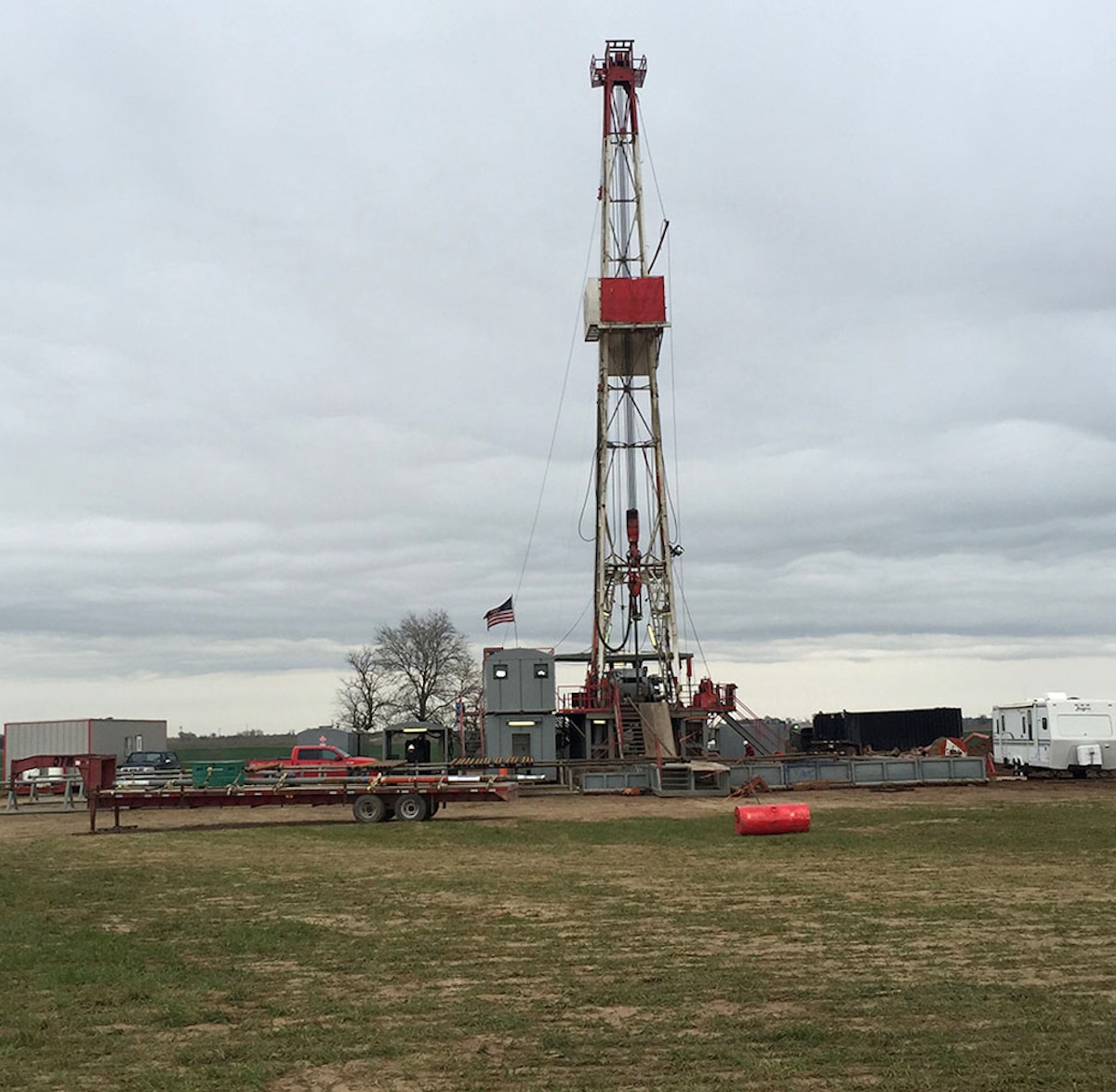 A drilling rig in Wellington, Kansas