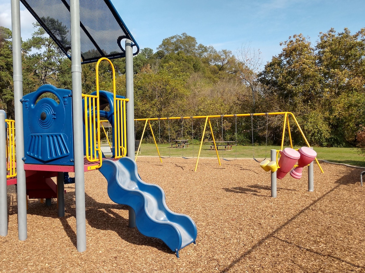 A children's playground in East Durham Park, North Carolina, where elevated levels of lead were detected