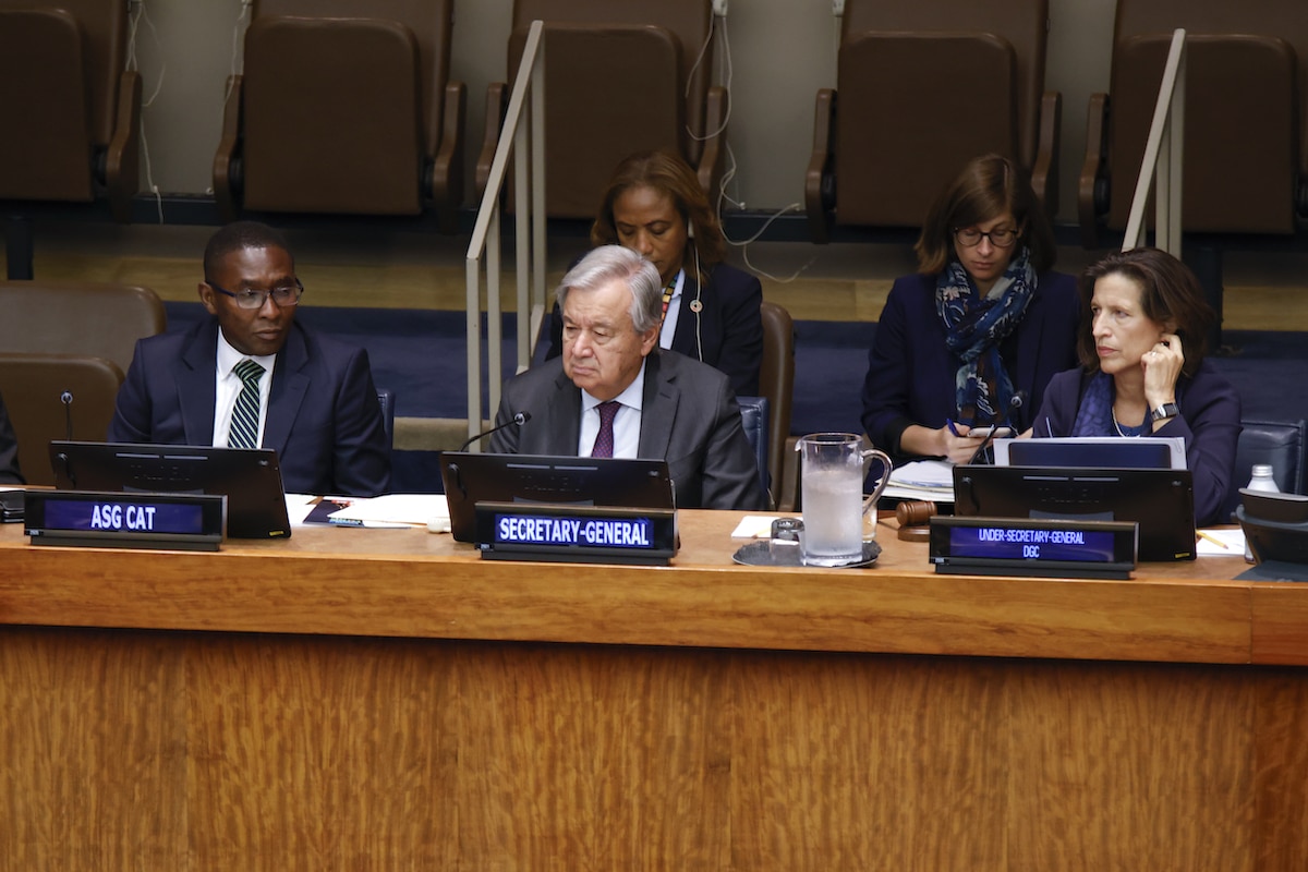 UN Secretary-General Antonio Guterres attends the Climate Ambition Summit at the United Nations Headquarters in New York City