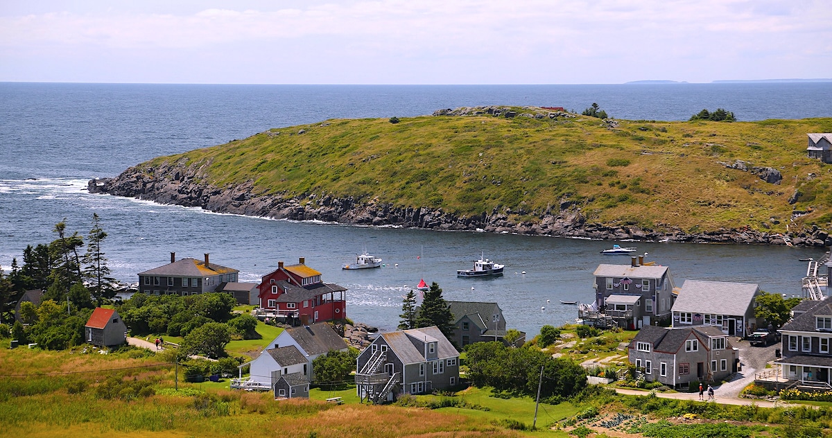 A view of Monhegan Island, Maine from the lighthouse