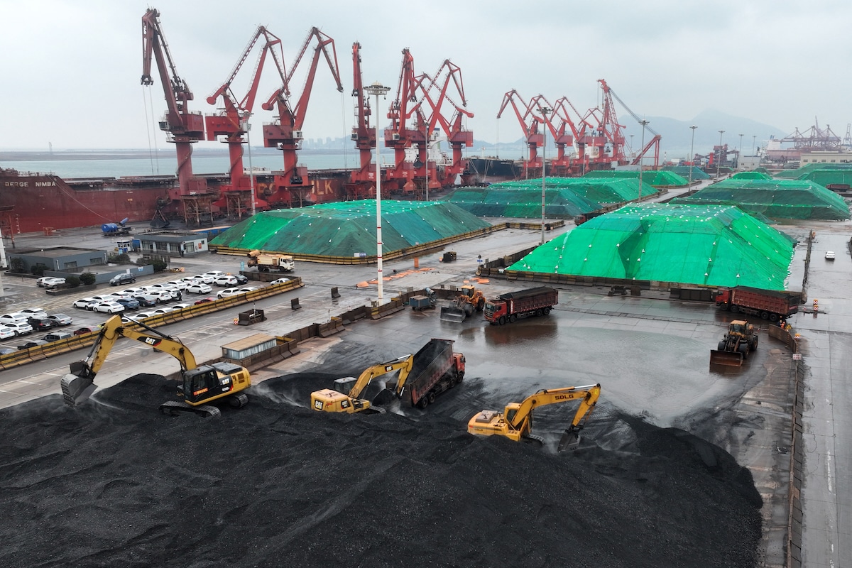 The coal terminal of Lianyungang Port in China's eastern Jiangsu province
