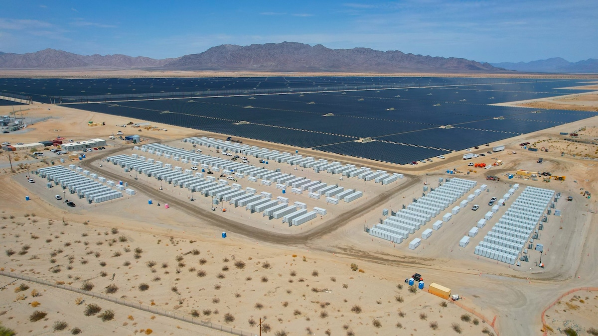 The 230-megawatt Desert Sunlight Battery Energy Storage System on 94 acres of BLM-managed public lands near Desert Center in Riverside County, California