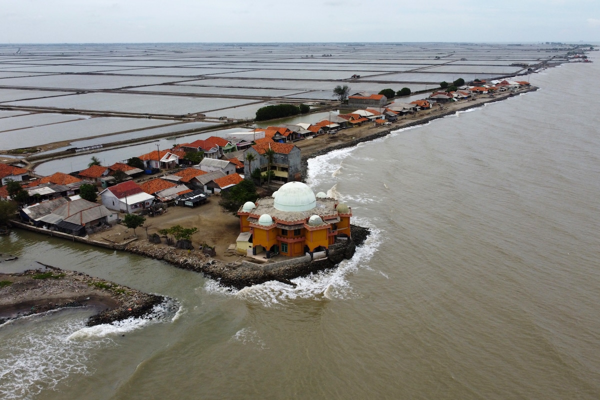 Cemarajaya Village in West Java Province, Indonesia is threatened by sea level rise and flooding